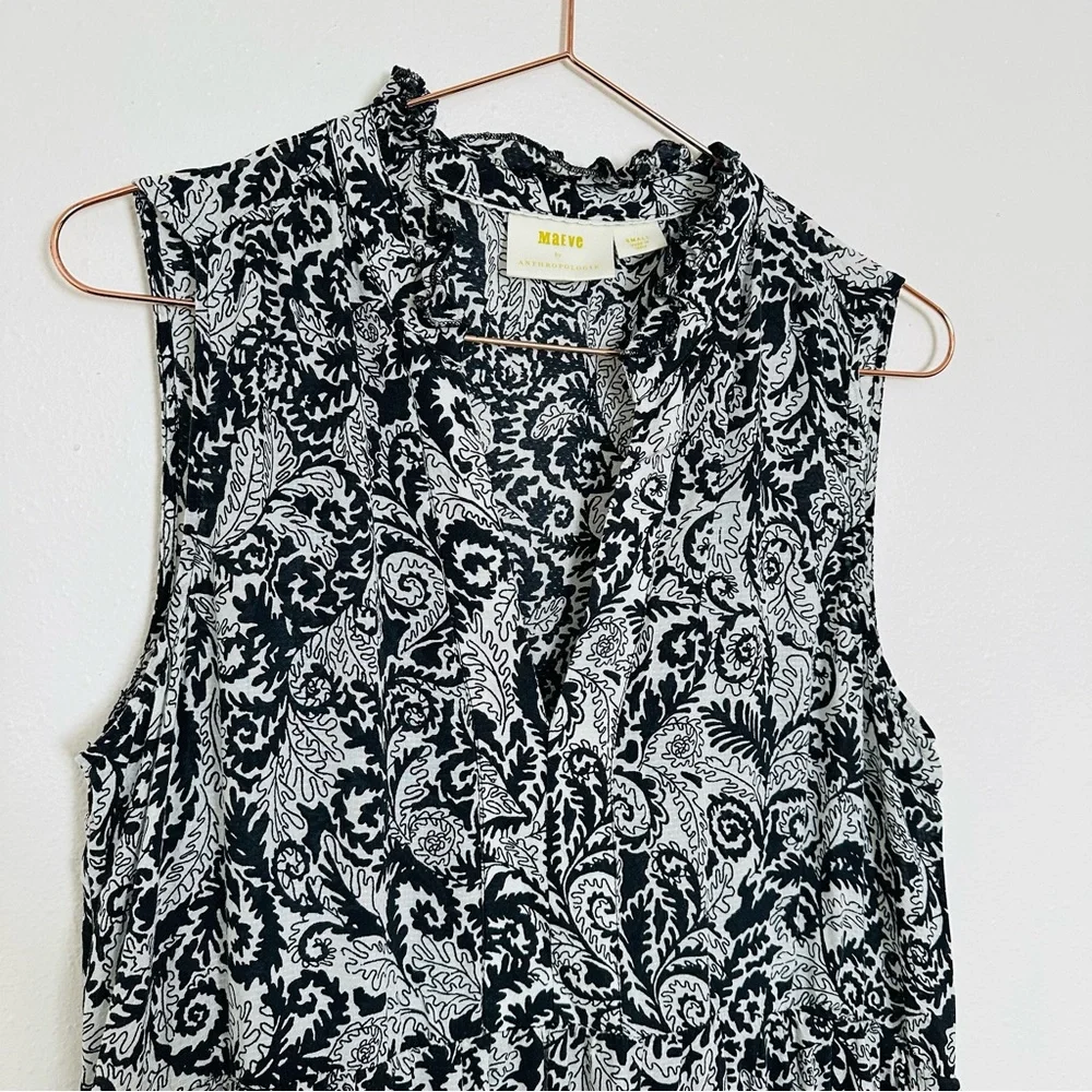 Maeve by Anthropologie Marya Tiered Boho Floral Paisley Lightweight Maxi Dress